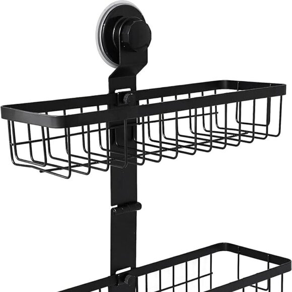 Bath Shower Caddy 2 shelves / Black / Suction cups / BRAND NEW - Picture 2 of 3
